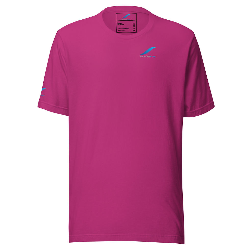 Thumbnail: SEMPERNAUT - Unisex t-shirt - Blue Ribbon and Text