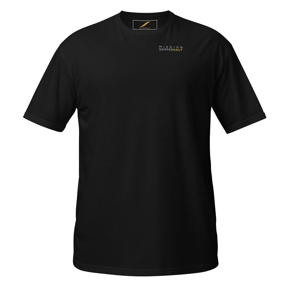 MISSION SEMPERNAUT - Short-Sleeve Unisex T-Shirt - Text Small Gold