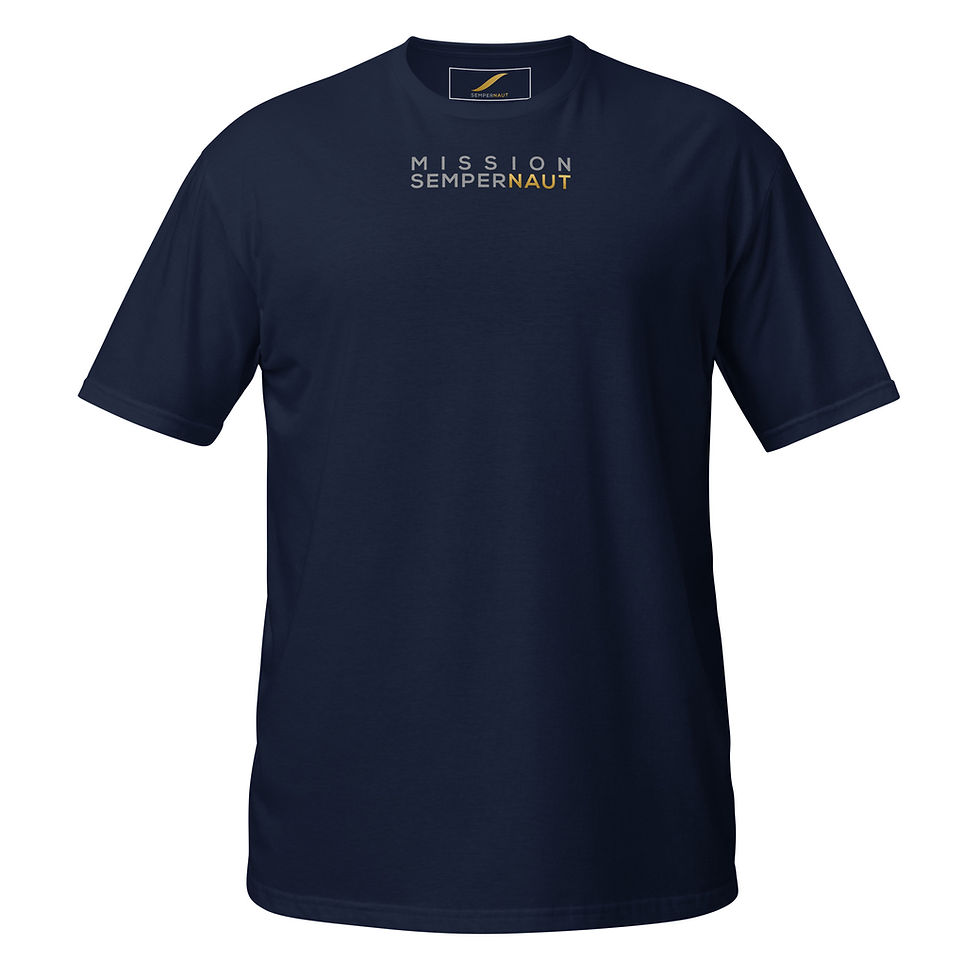 Thumbnail: MISSION SEMPERNAUT - Short-Sleeve Unisex T-Shirt - Text Large Gold