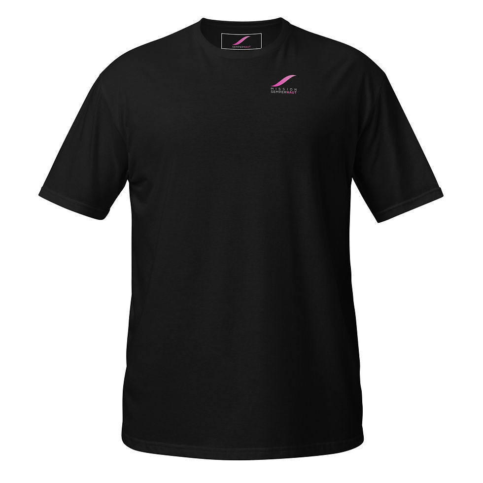 MISSION SEMPERNAUT - Short-Sleeve Unisex T-Shirt - Magenta Ribbon & Text