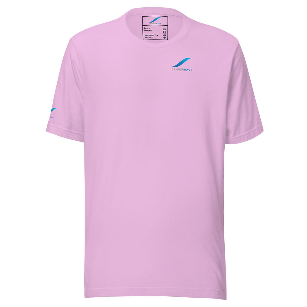 Thumbnail: SEMPERNAUT - Unisex t-shirt - Blue Ribbon and Text