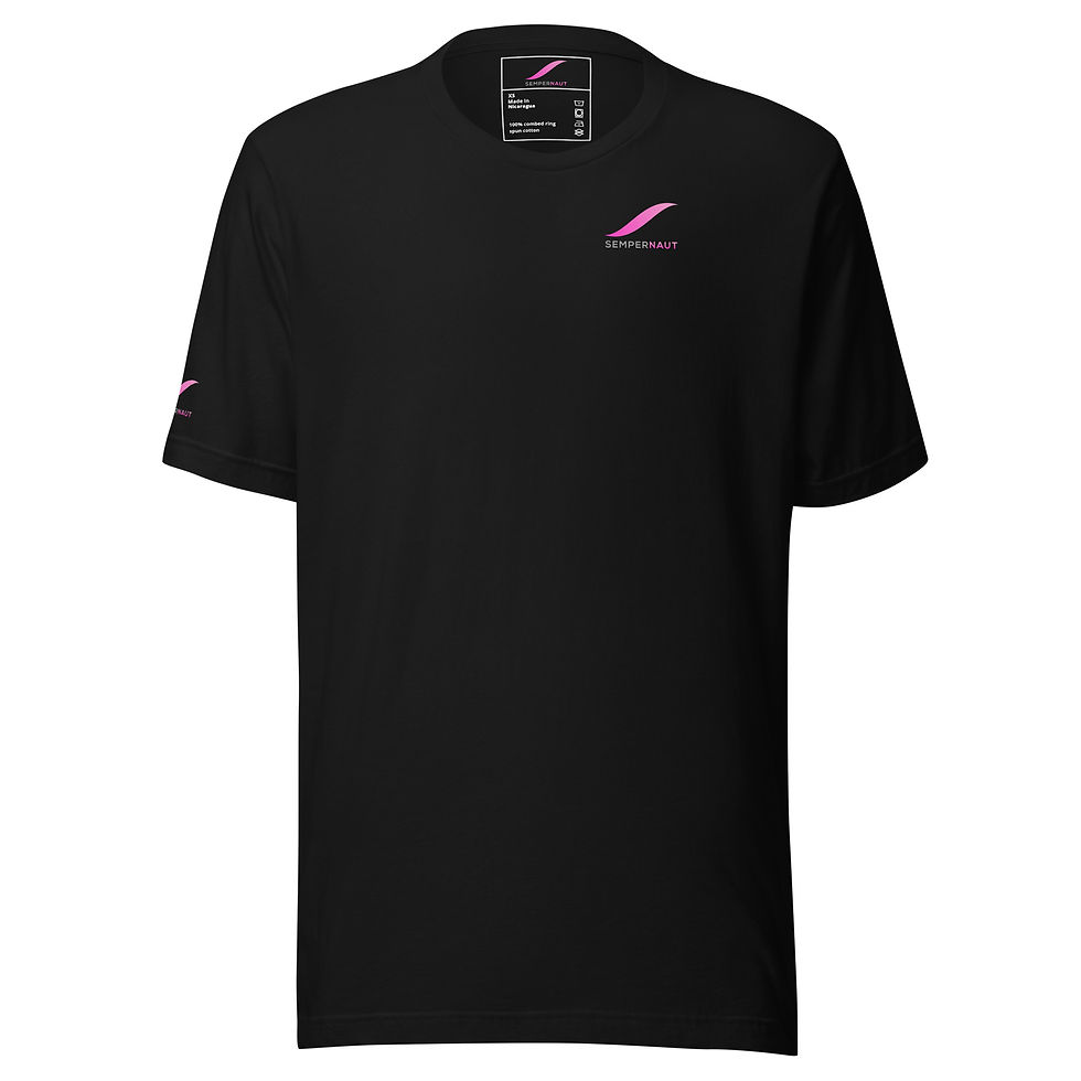 SEMPERNAUT - Unisex t-shirt - Magenta Ribbon and Text