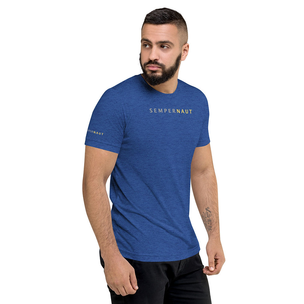 Thumbnail: SEMPERNAUT - Short sleeve t-shirt - Dark Shirts - Text Large Gold