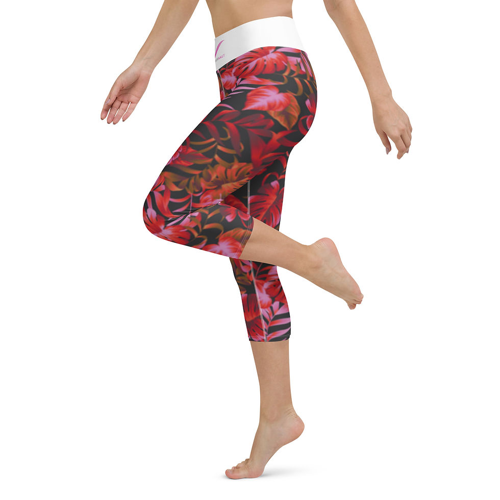 Thumbnail: SEMPERNAUT - Yoga Capri Leggings - Magenta and Hawaiian