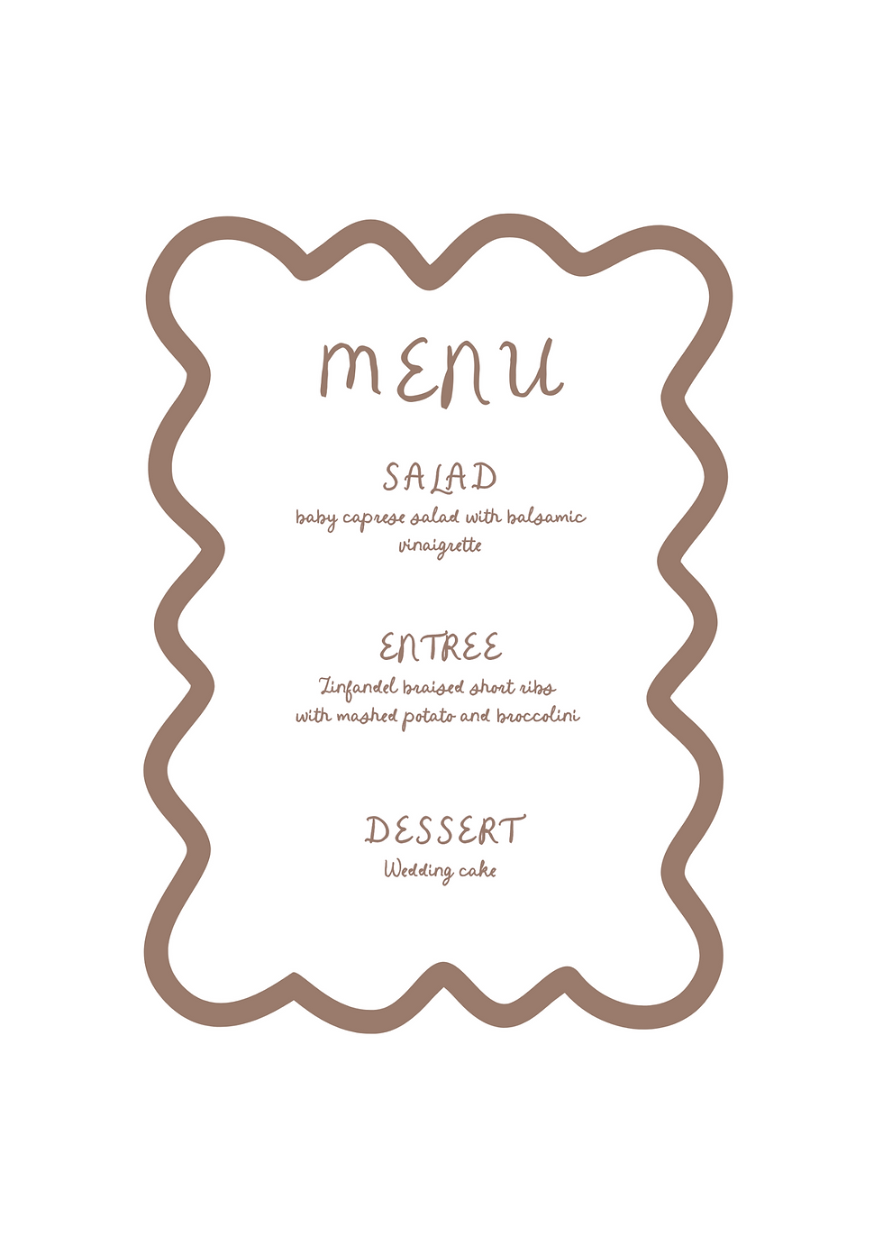 Scalloped Menus