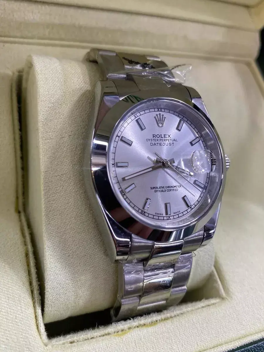 Miniatura: Relogio Unissex Rolex Datejust Prata 38mm Com Caixa Manual