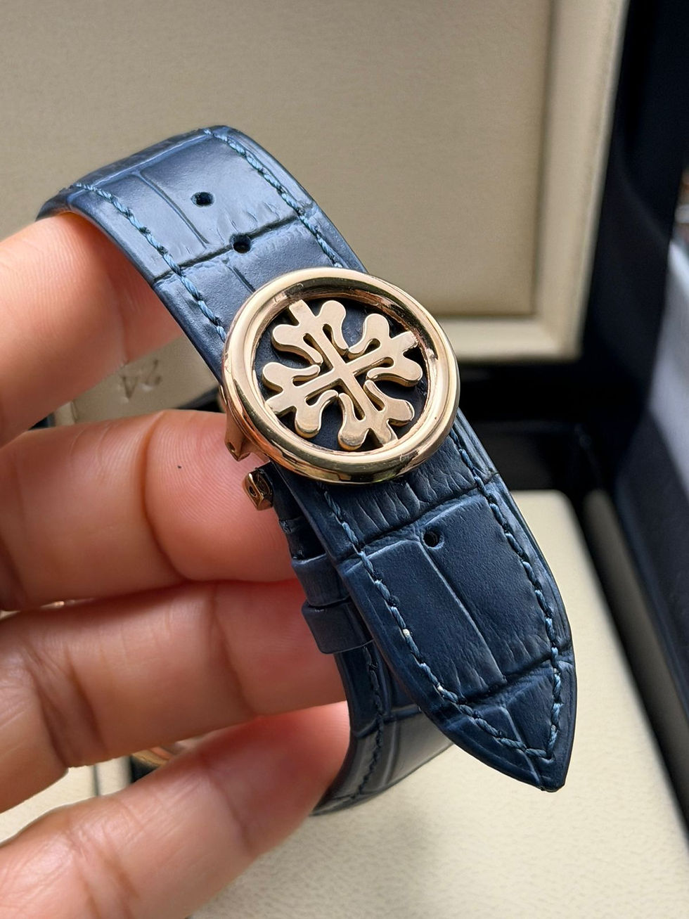 Miniatura: Relógio Masculino Luxo  Patek Philippe Azul Rose Gold Cronógrafo Moonphase Calen
