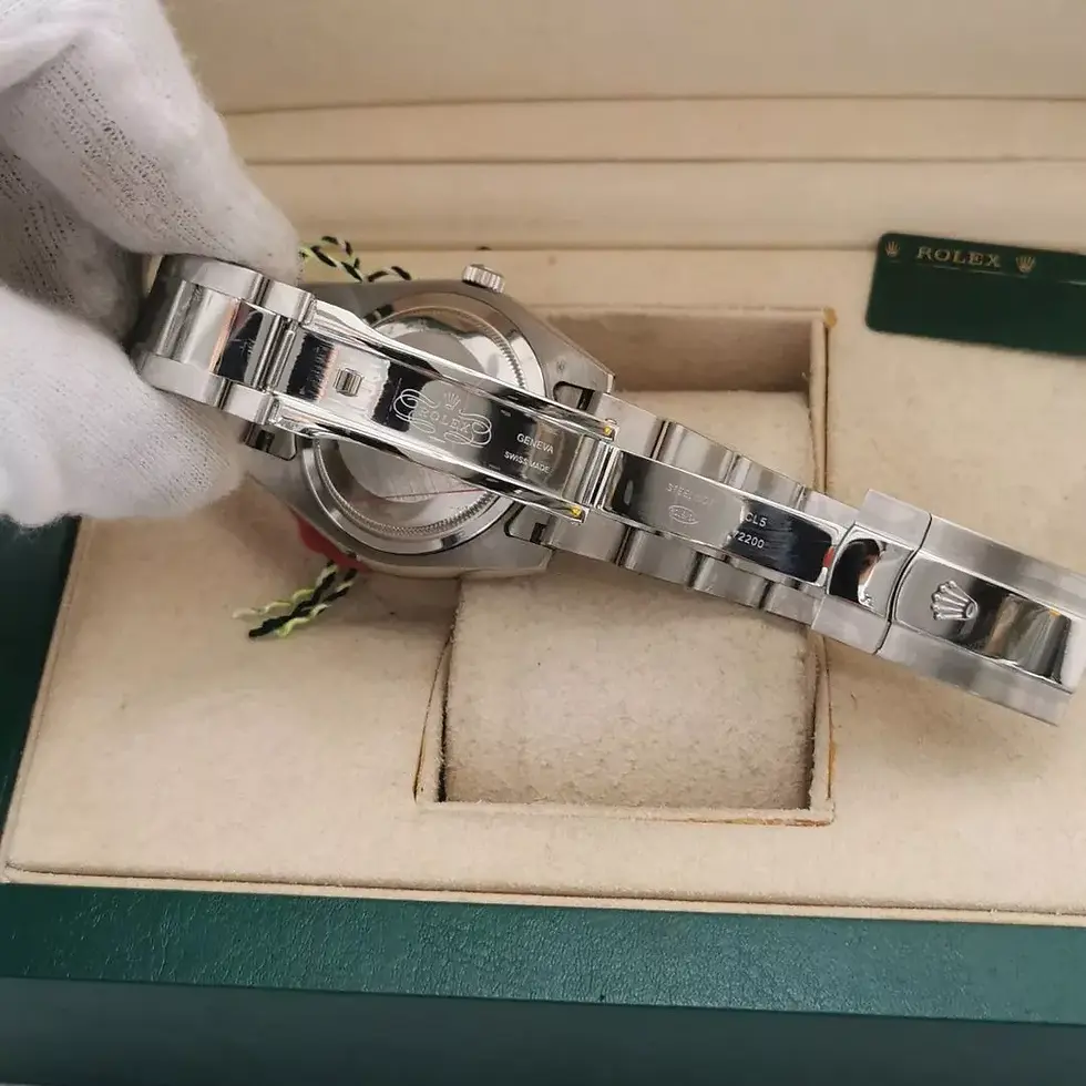 Miniatura: Relógio Rolex Datejust Preto Pulseira Jubileu Com Caixa