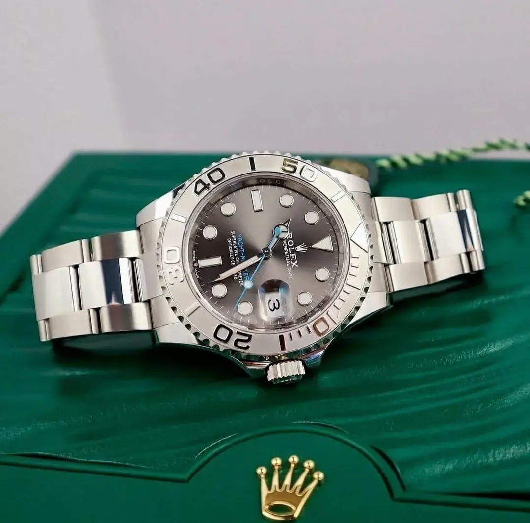 Relogio Rolex Yacth Master Cinza Com Caixa E Manual