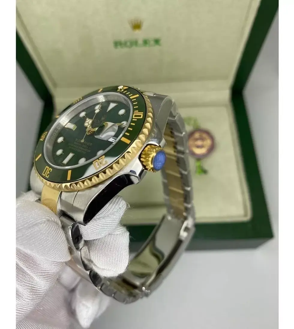 Miniatura: Relógio Rolex Submariner Misto Verde Com Caixa Manual