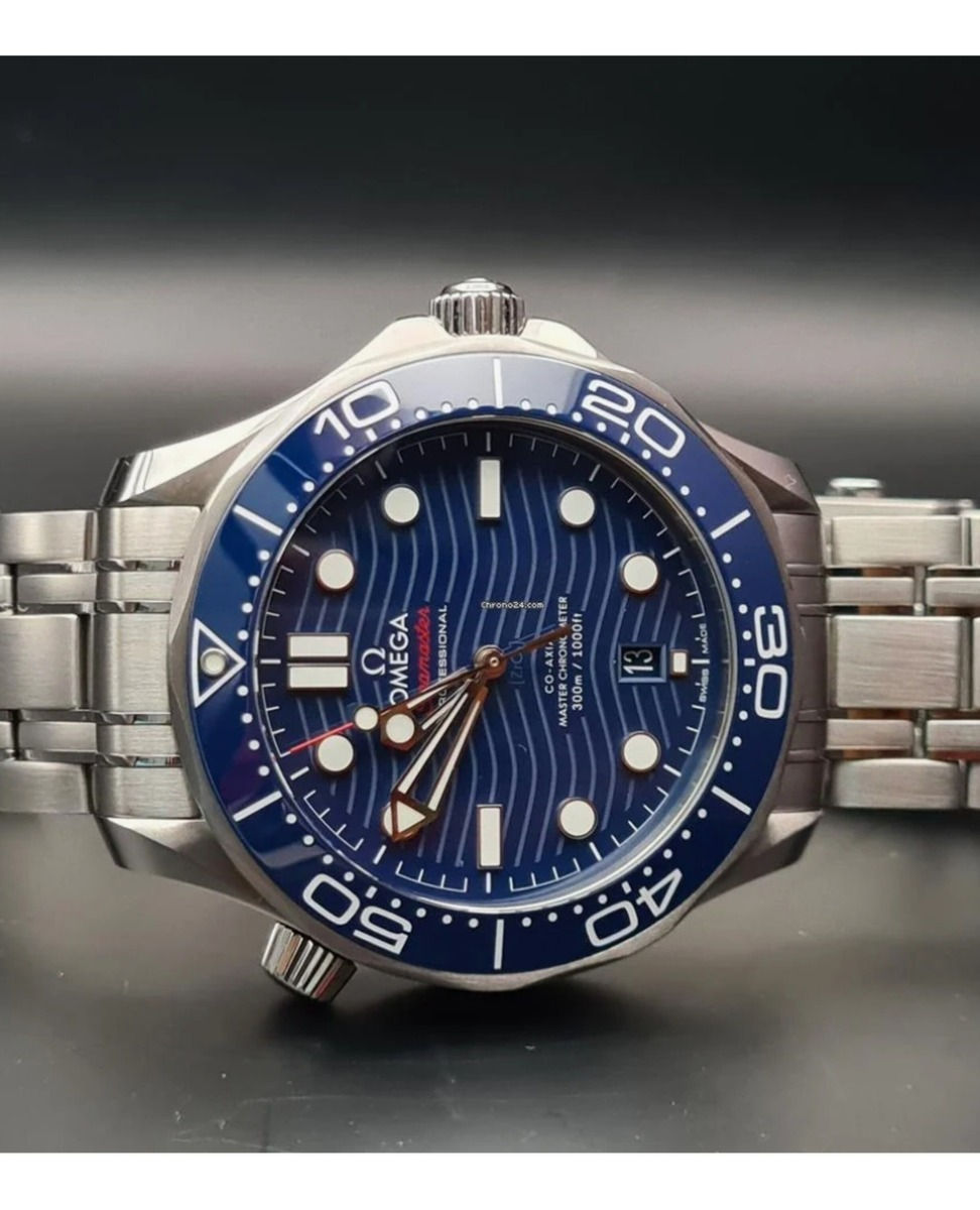 Miniatura: Relógio Omega Seamaster 300 Diver Azul Automático Completo
