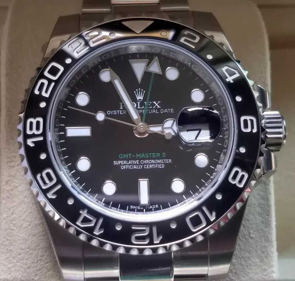 Relógio Rolex Gmt-master Ii Preto + Caixa E Certificado