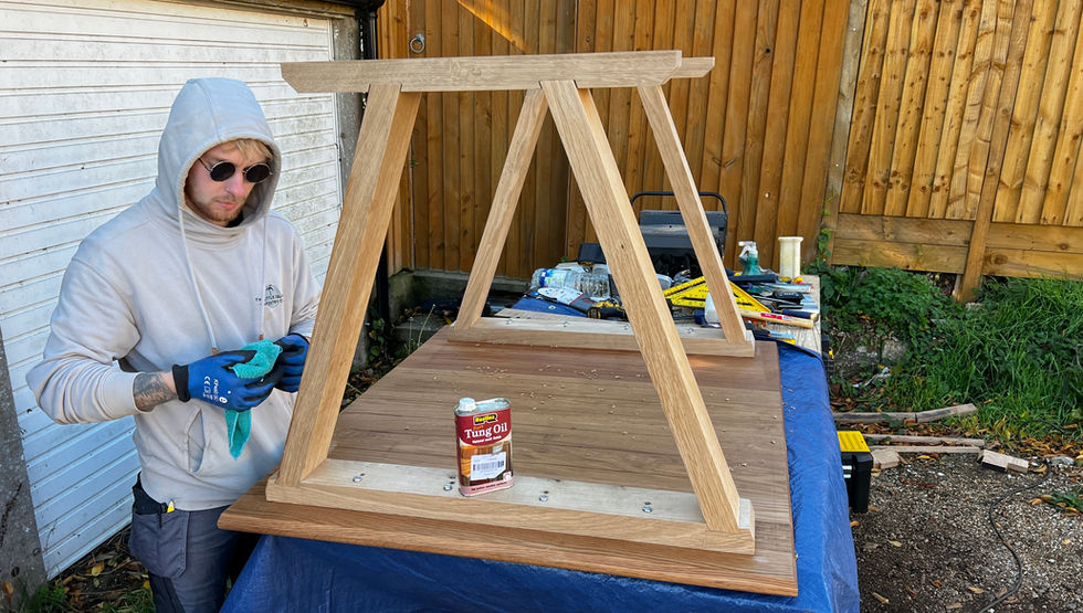 Custom Contemprary Table in solid Oak