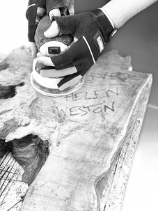 Yew Floating Shelves with Live Edge