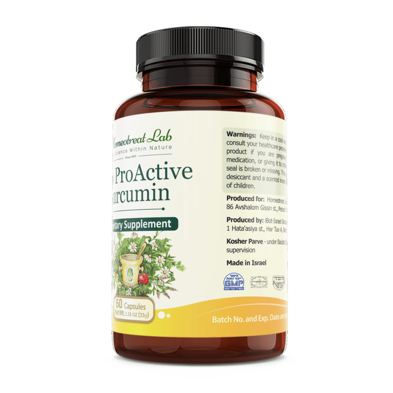 Bio ProActive Curcumin Supplement | Turmeric | Antioxidants and Anti Inflammatory Natural Supplement | Kosher
