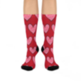 Love Heart Cushioned Crew Socks - Perfect for Everyday Comfort