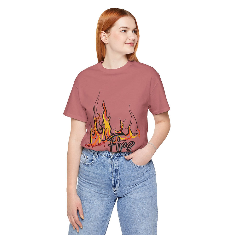 Thumbnail: Fire-Inspired Unisex Short Sleeve Tee - Ignite Your Passion