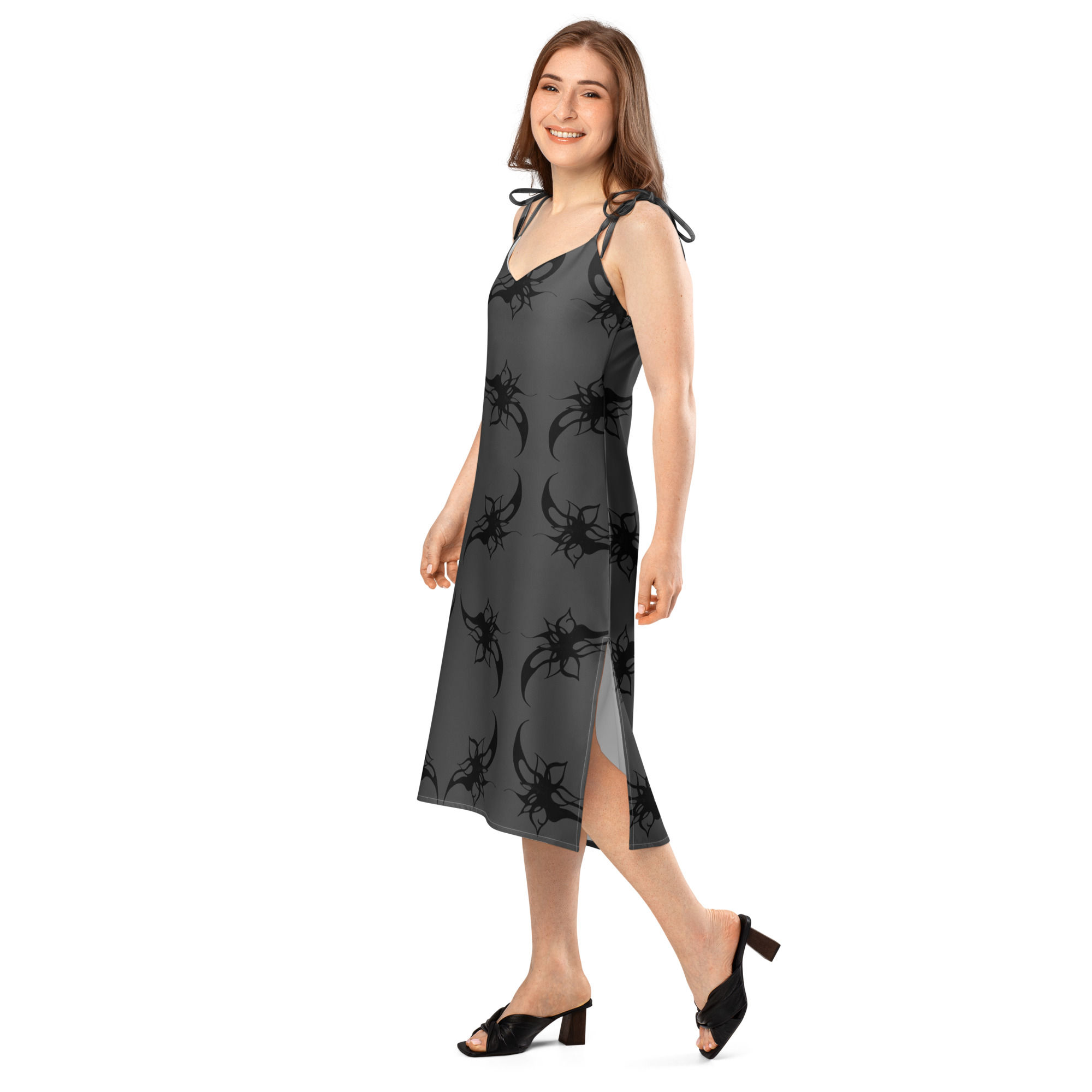 Tie-strap midi dress