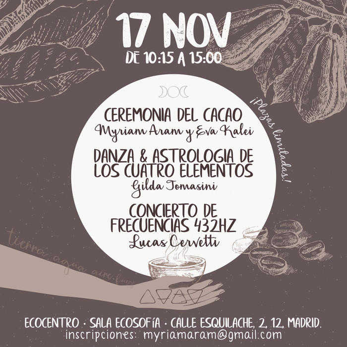 Ceremonia de Cacao, Danza, Concierto de Frecuencias 432hz... y más