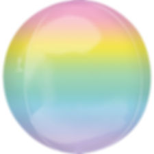 16 Inch Pastel Rainbow Ombre Orbz Foil Balloon