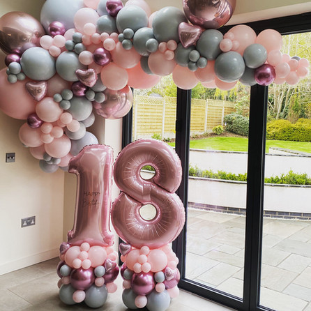 Pink and Grey Luxury Balloon Garland