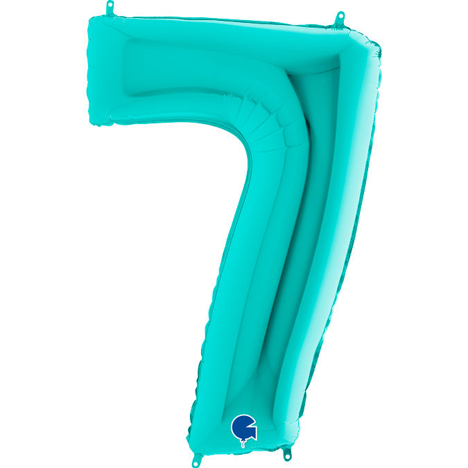 Thumbnail: 40 Inch Tiffany Blue Foil Number Balloon