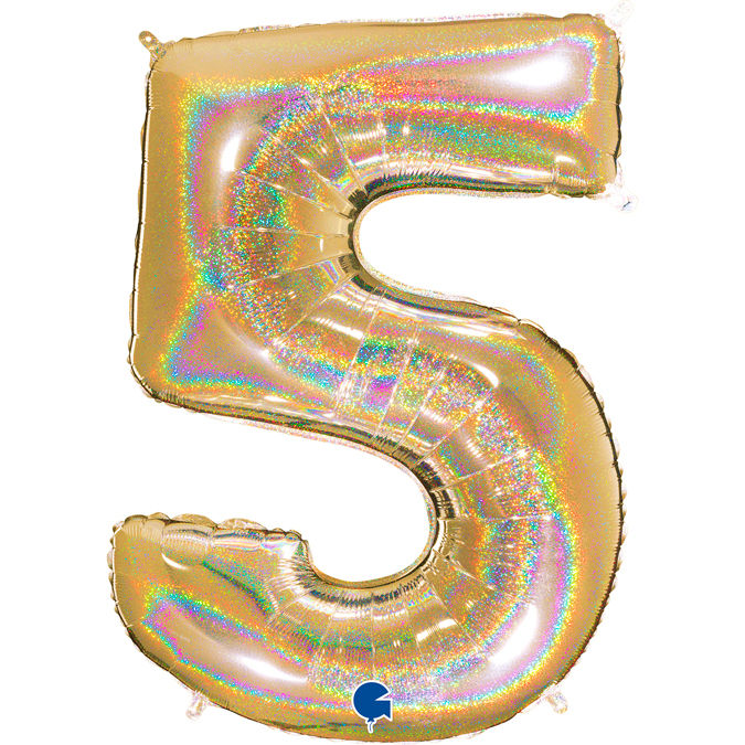 Thumbnail: 40 Inch Gold Holographic Foil Number Balloon
