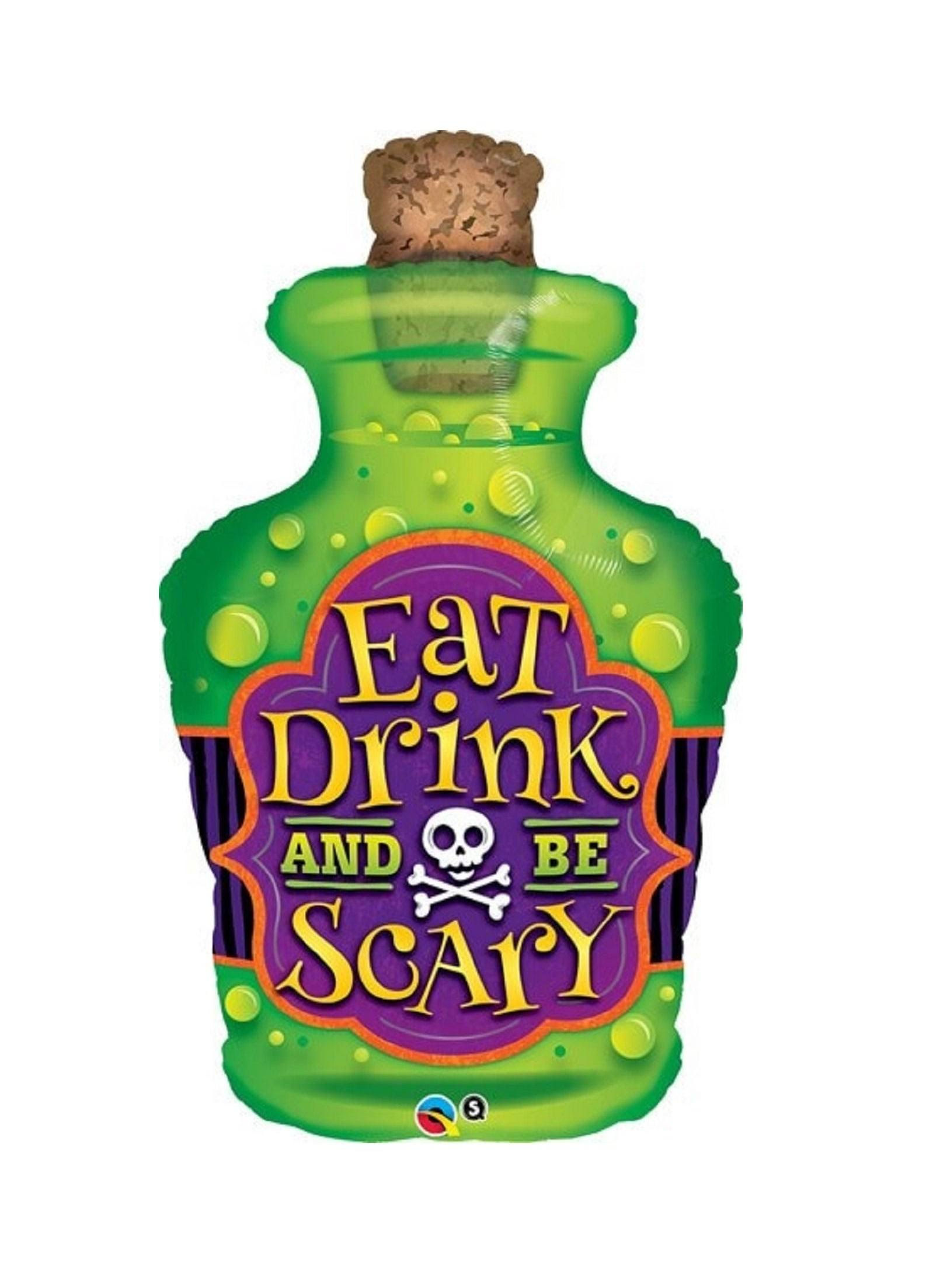 Halloween Eat, Drink and Be Scary Bottle Supershape Foil Balloon