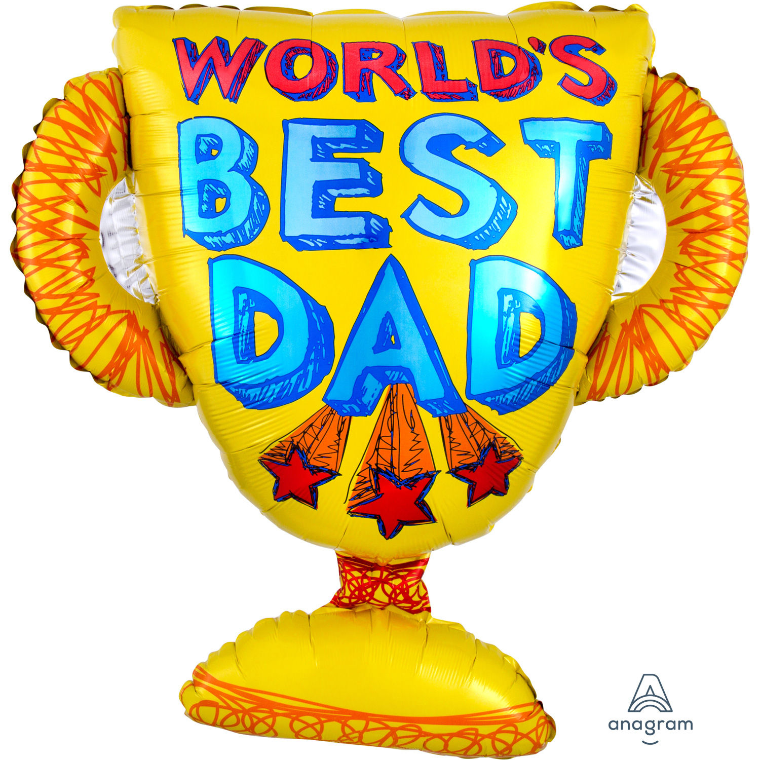 27 Inch Best Dad Trophy Supershape Foil Balloon