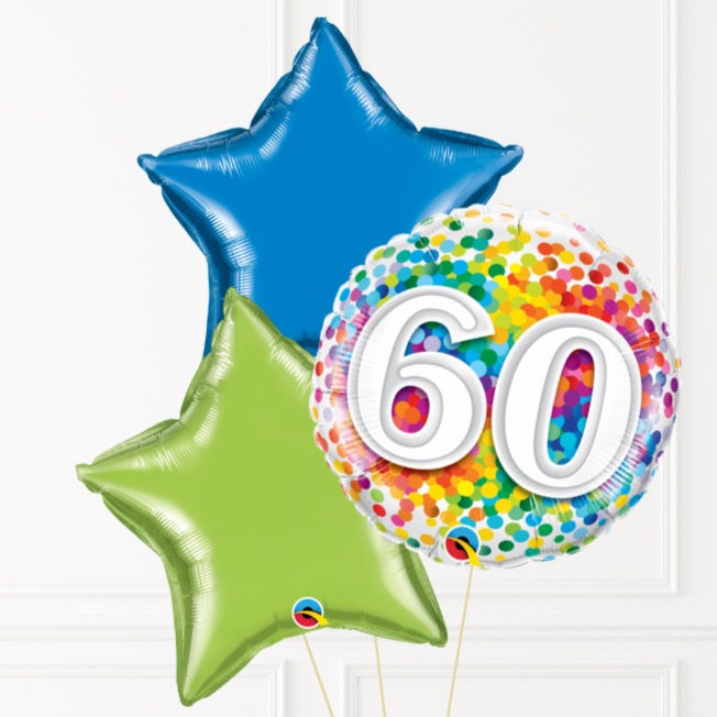 Thumbnail: 60th Birthday 3 Foil Balloon Bunch
