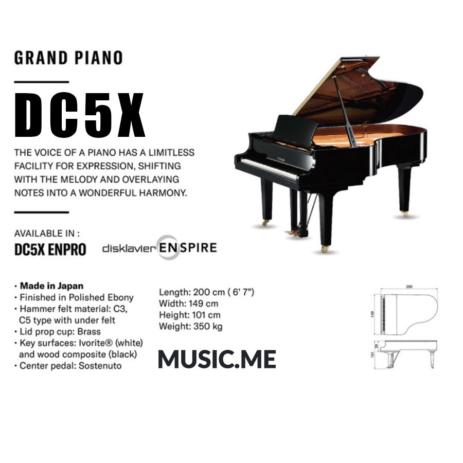 Thumbnail: Yamaha DC5X ENPRO PE แกรนด์เปียโน Hybrid สีดำเงา ขนาดใหญ่ พร้อม Disklavier PRO