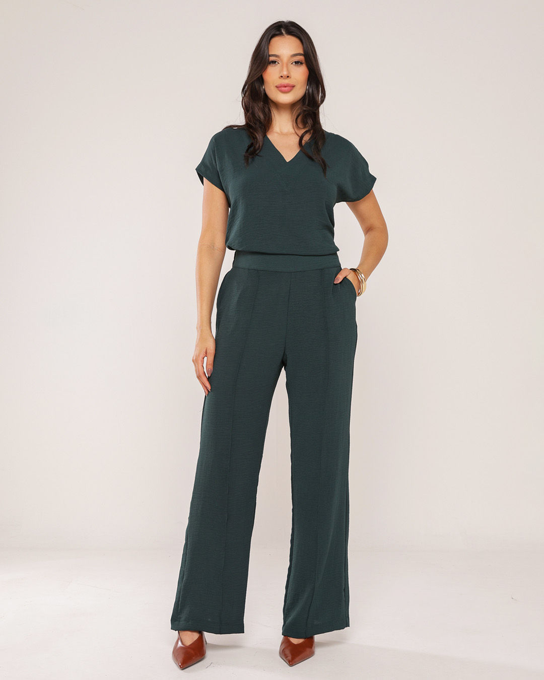 CONJUNTO BLUSA V E CALÇA AIR YOKO