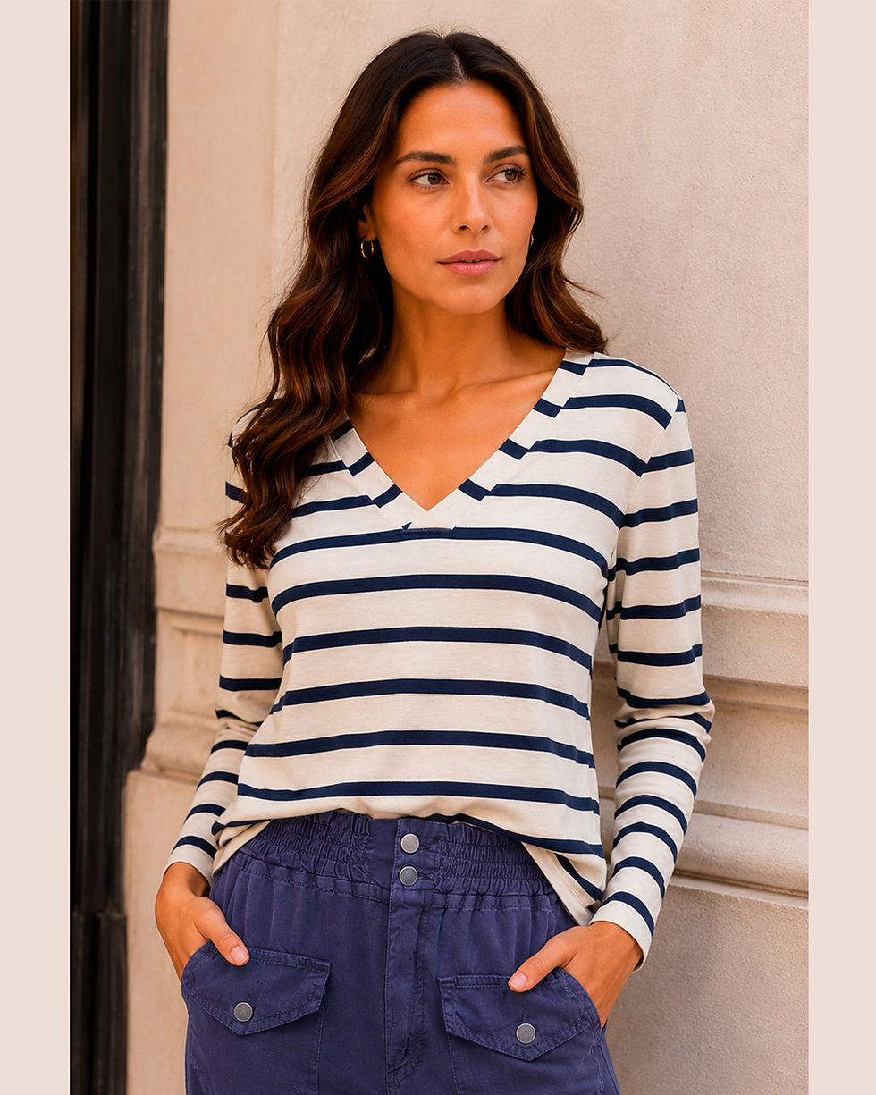 Miniatura: BLUSA VISCOLINHO V LISTRAS