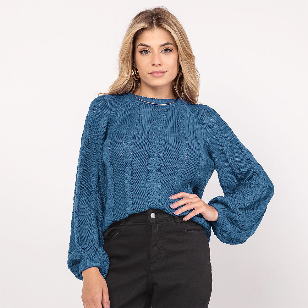 Miniatura: BLUSA TRICOT TRANÇADA FÁTIMA