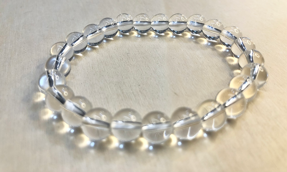 Thumbnail: Clear Quartz Bracelet 8mm Round Beads.