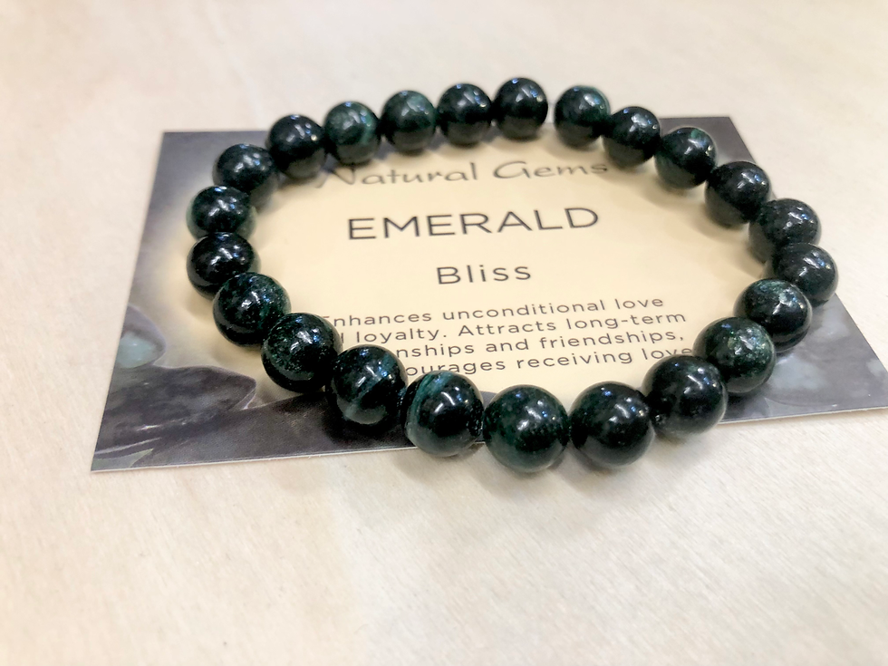 Thumbnail: Emerald Crystal 8mm Beaded Bracelet 