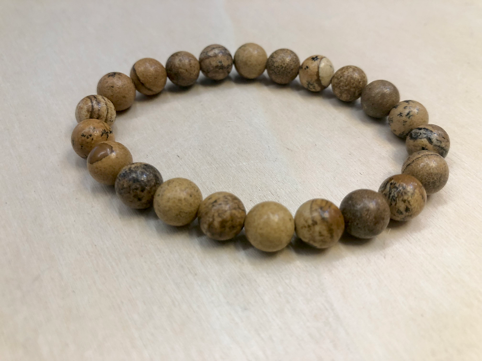 Thumbnail: Picture Jasper Bracelet 8mm Round Beads