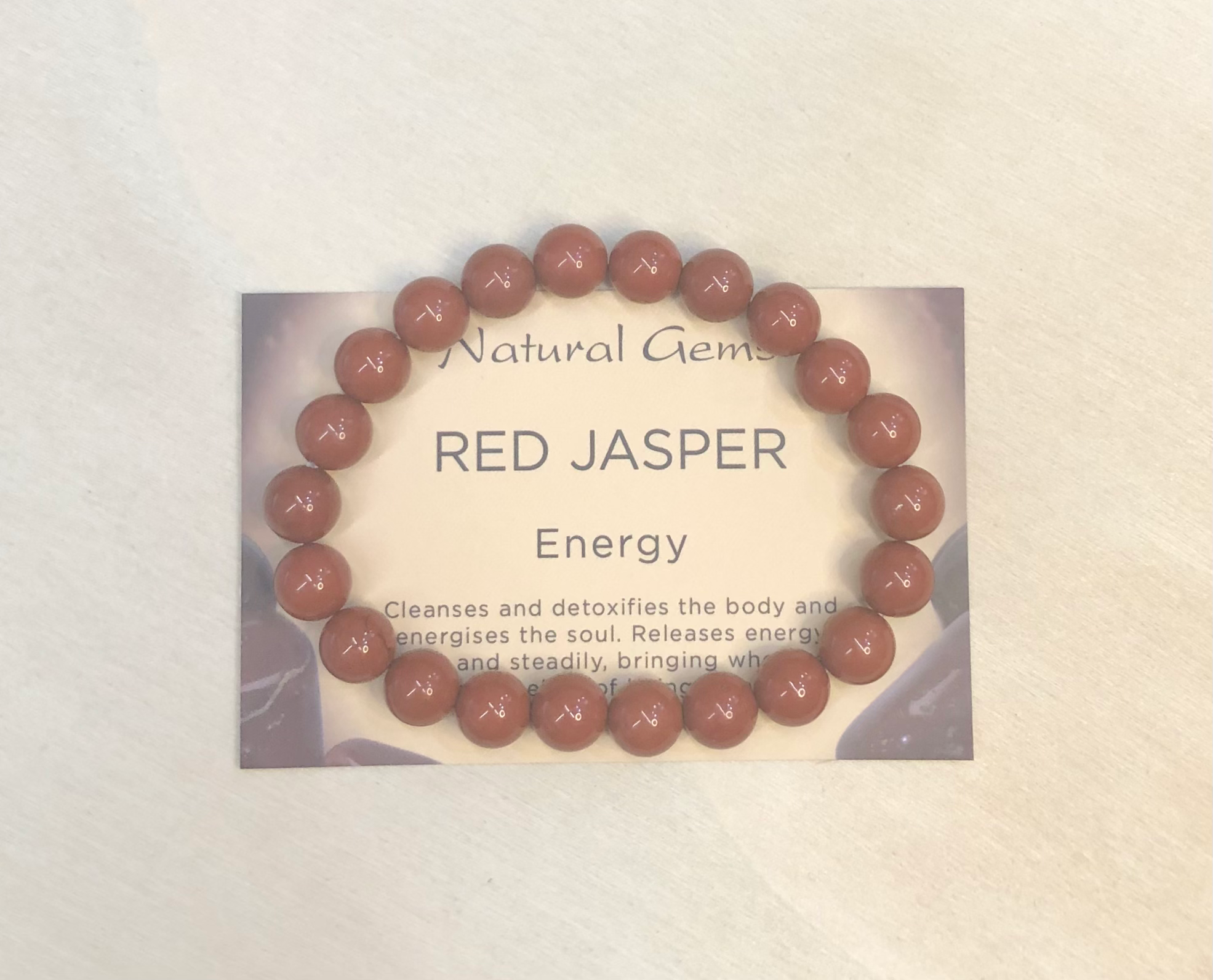 Red Jasper Bracelet 8mm Round Beads