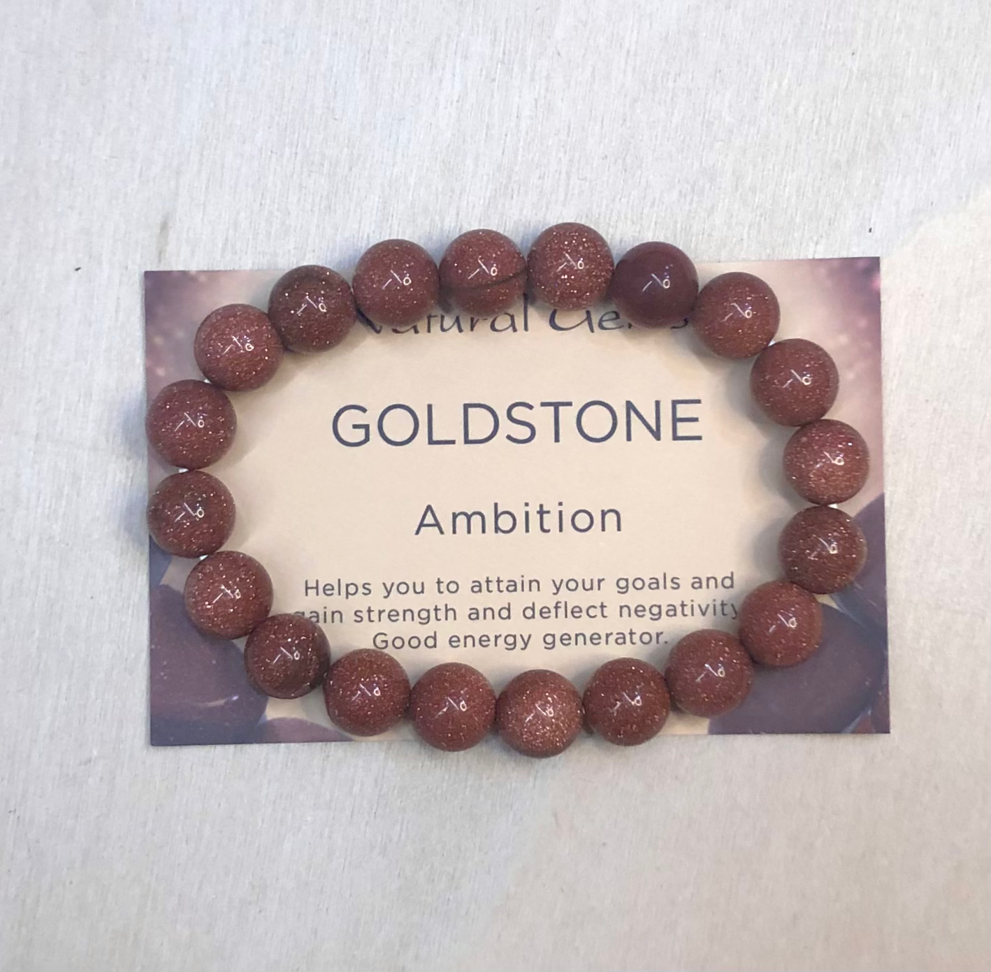 Red Goldstone / Red Sandstone Bracelet 10mm Round Beads