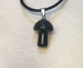 Black Obsidian mushroom Pendant