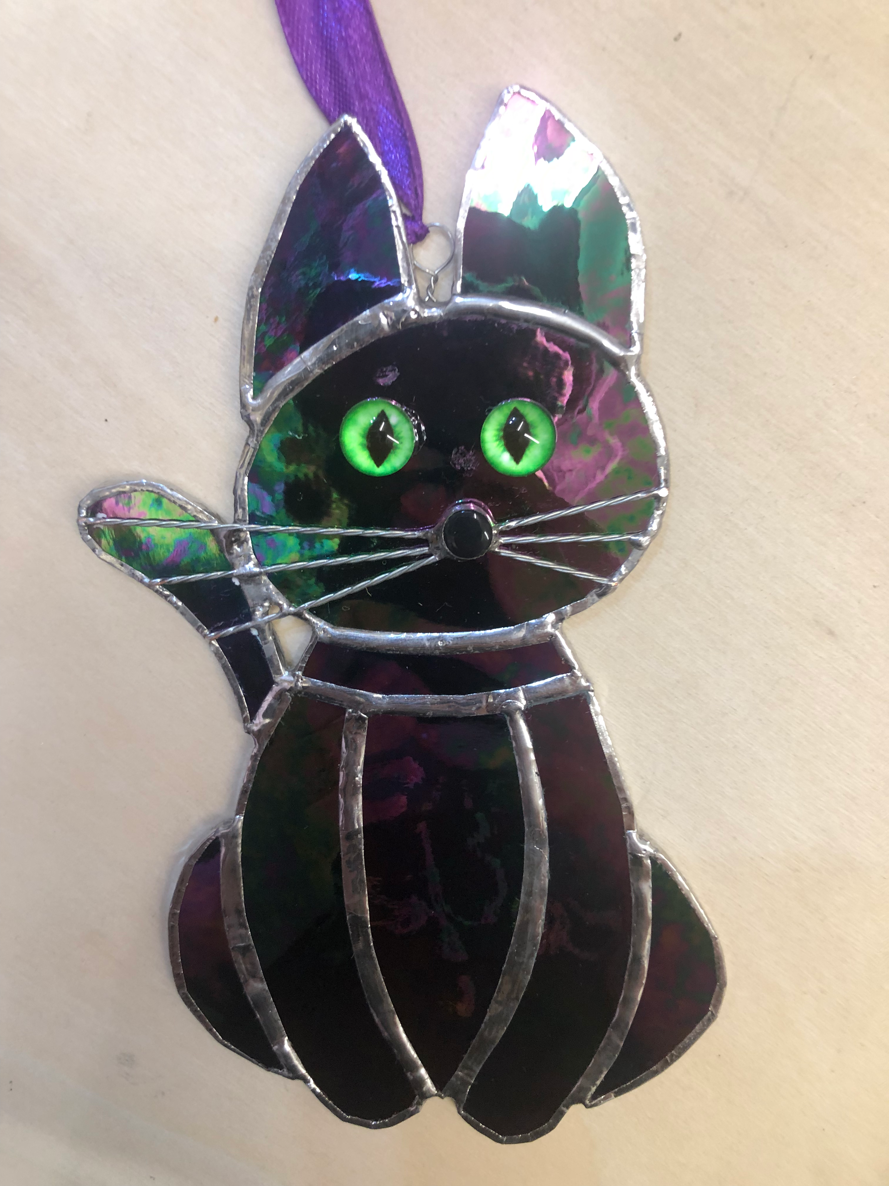 Cat Stained Glass Sun-Catcher 