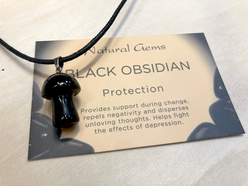 Thumbnail: Black Obsidian mushroom Pendant