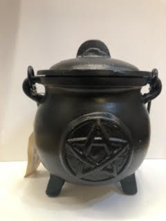 Thumbnail: Cast Iron Cauldron Pentacle Design 17 X19 cm (6.69 Inches X 7.48 inches)