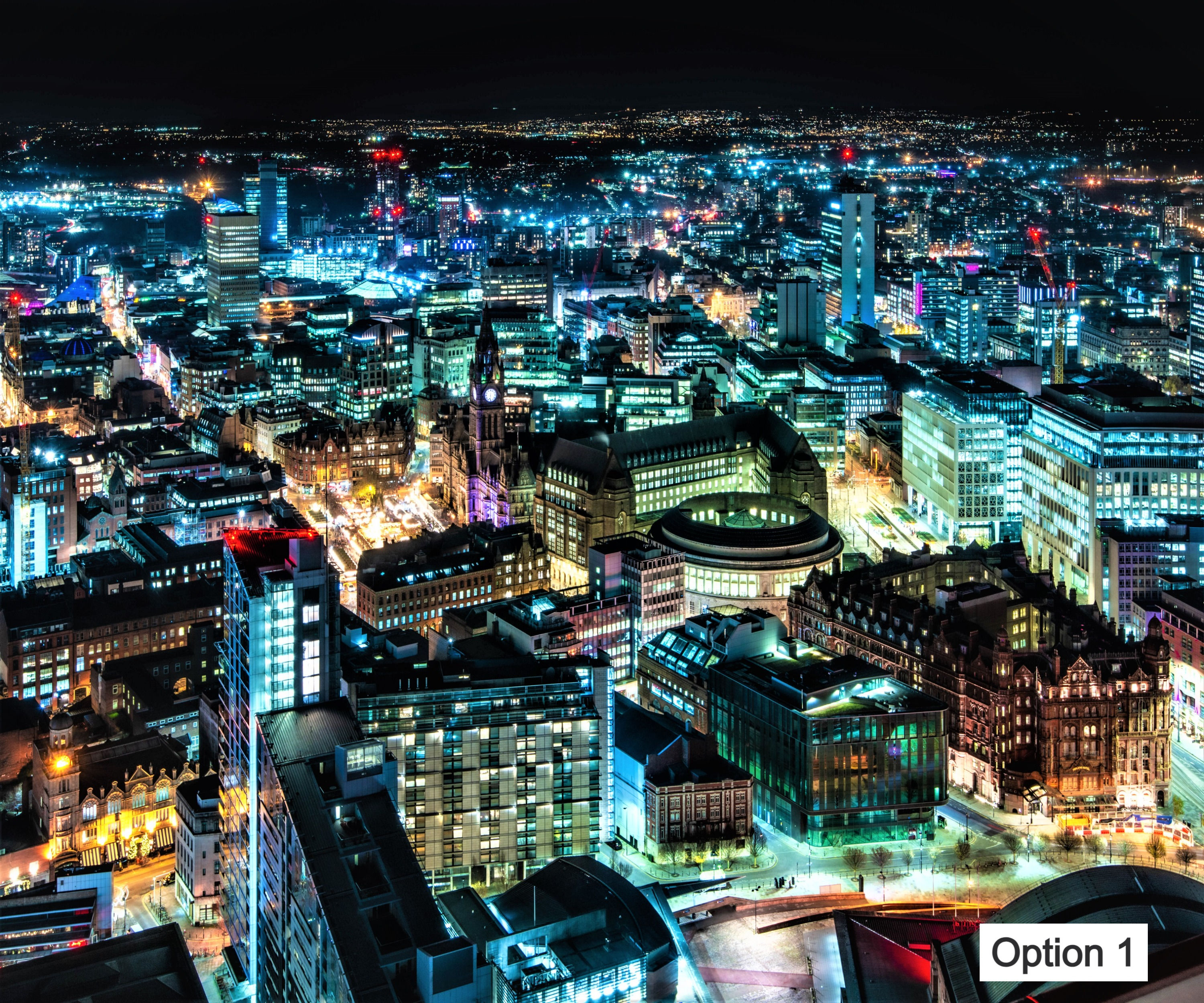 Manchester Skyline at Night (12 options)