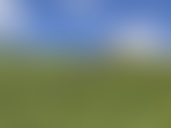 People walking down a green hill in Transylvania on a sunny day