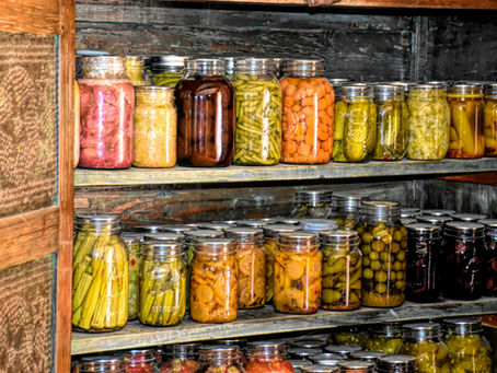 Pantry full of canned vegetables