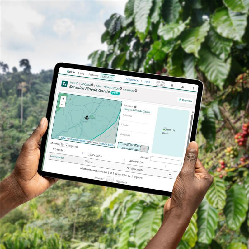 iHub visualization held on a tablet in the field