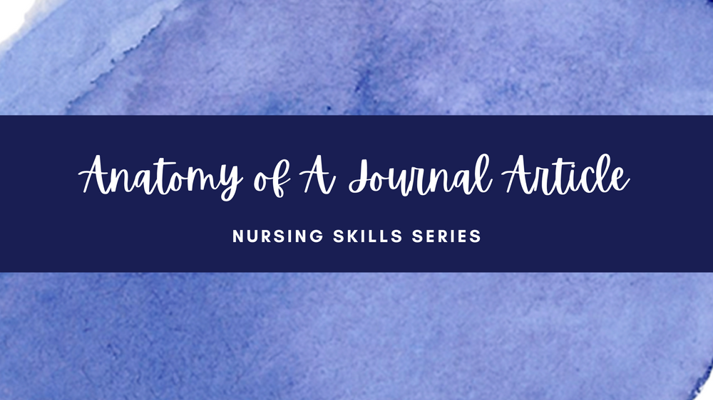 Anatomy of a Journal Article