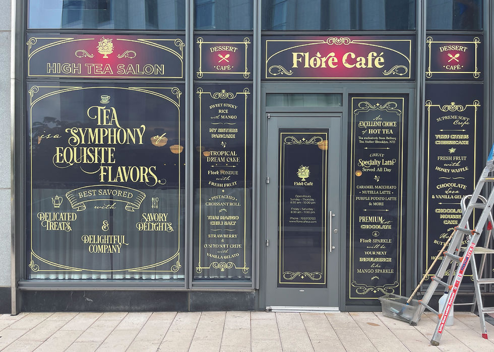 Window Vinyl Sticker Design for Sisters Restaurant