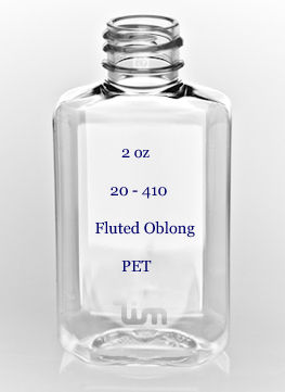 2 oz Fluted Oblong 20/410 PET